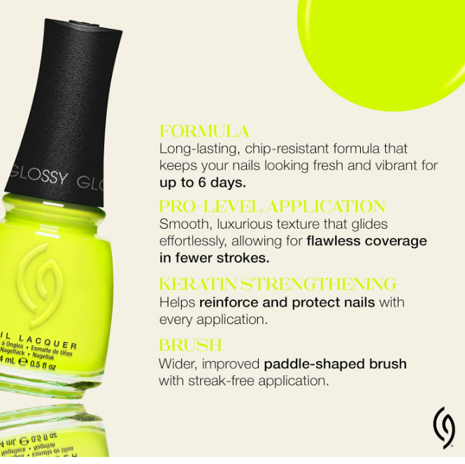China Glaze CG Nail Lacquer Tropic Like It's Hot – Neon Yellow Green Nail Polish