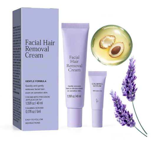 Flamingo Women's Facial Hair Removal Cream with Calming Serum, 1.35 fl oz Tube