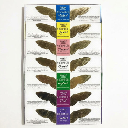 Goloka Archangel Incense 7 Pack Set Michael Gabriel Raphael Uriel Chamuel Zadkie Jophiel