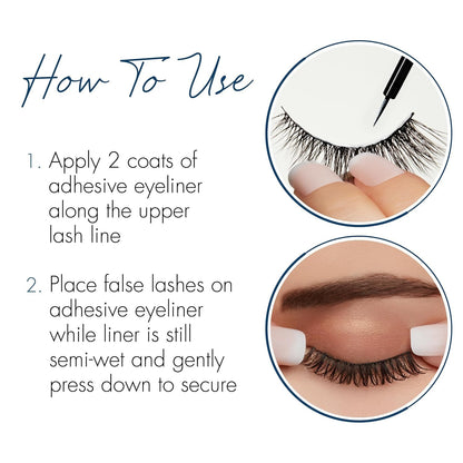 2 Pack DUO Line It Lash It 2-in-1 Adhesive Eyeliner Metallic Blue Waterproof
