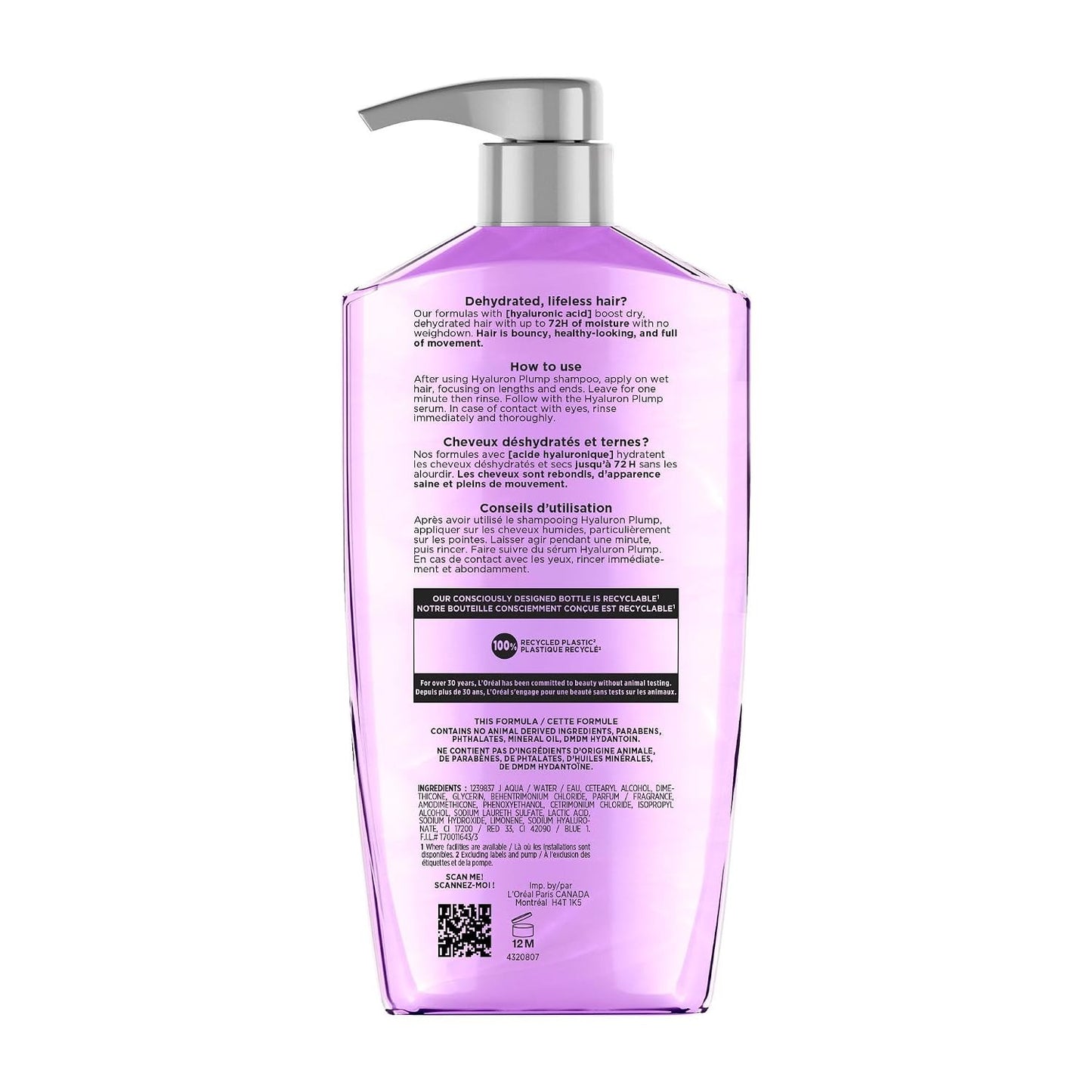 L'Oreal Paris Elvive Hyaluron Plump Hydrating Conditioner for Dehydrated 785 ml