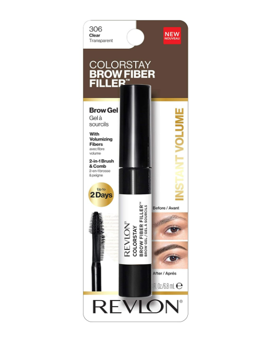 Revlon ColorStay Brow Fiber Filler Brow Gel, 306 Clear, 0.23 fl oz