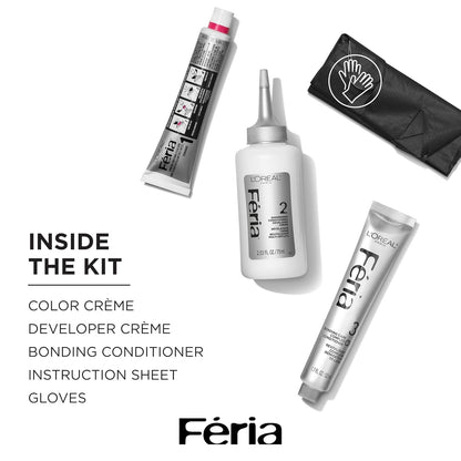 L Oreal Paris Feria Multi Faceted Shimmering Permanent Hair Color Smokey Silver Pack of 1 Hair Dye Kit