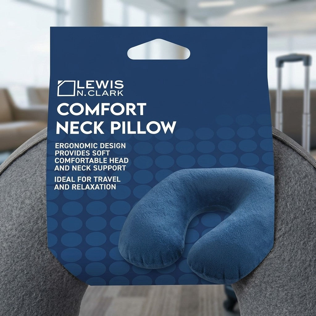 Lewis N. Clark Comfort Neck Travel Pillow, Gray, One Size