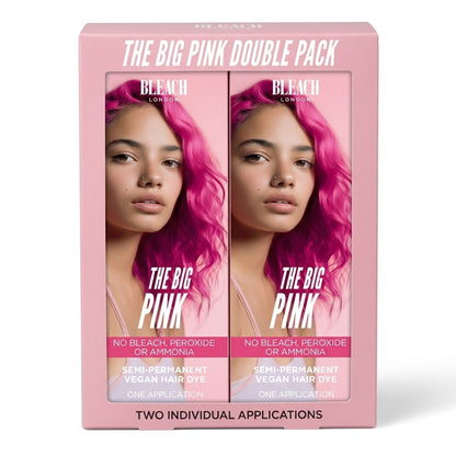 2 Pack Bleach London The Big Pink Semi-Permanent Hair Color Dye Vegan 150ml Each