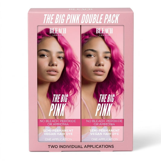 2 Pack Bleach London The Big Pink Semi-Permanent Hair Color Dye Vegan 150ml Each