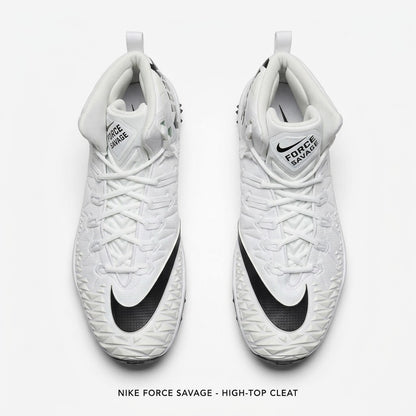 Nike Force Savage Pro Mid White Black Men's Football Cleats Size 16 923306-101