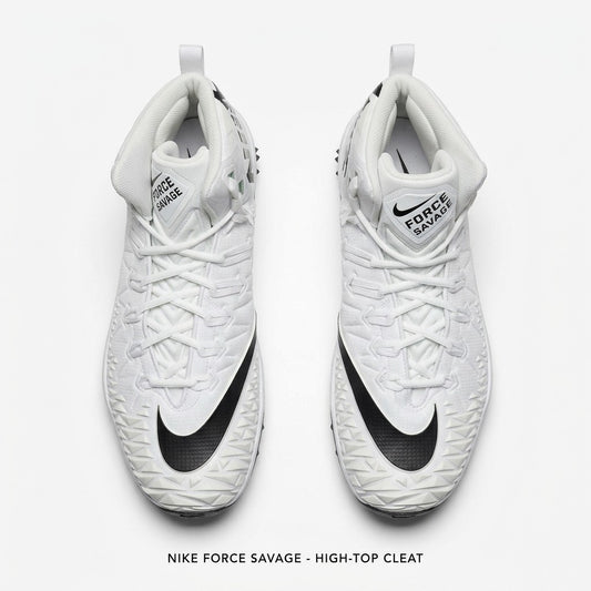 Nike Force Savage Pro Mid White Black Men's Football Cleats Size 16 923306-101
