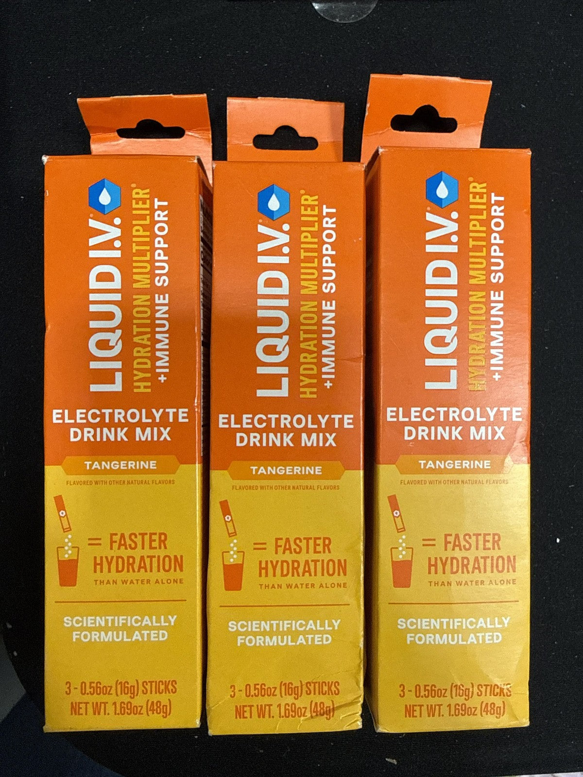 Liquid I.V. Hydration Multiplier Immune Support Tangerine 3 Pack (9 Sticks Total)