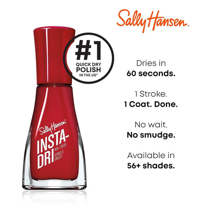 Sally Hansen Insta-Dri ASAP Apple Red Nail Polish Quick Dry 1 Minute 0.31oz 3-in
