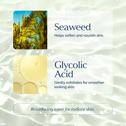 Exfoliating Face Toner with Seaweed & Glycolic Acid – 8 fl oz