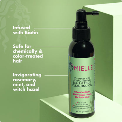 Mielle Organics Rosemary & Mint Scalp & Edge Cleansing Hair Oil - No-Rinse 4 oz