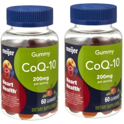 Meijer CoQ10 200 mg Dietary Supplement - Heart Health Support - 2 Bottles of 60