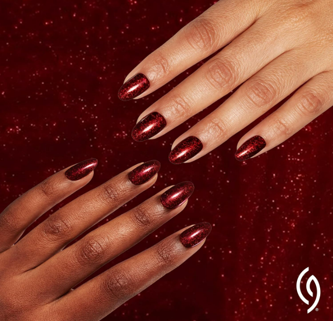 China Glaze CG Nail Lacquer Ruby Pumps – Deep Red Glitter Quick Dry 0.5 fl oz