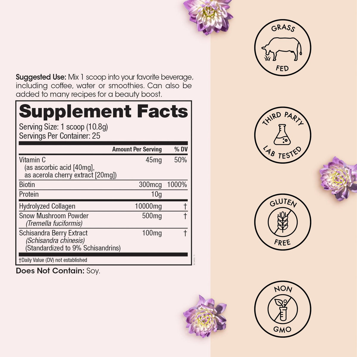 Winged Wellness Glow Up Collagen Powder for Women 25 Servings