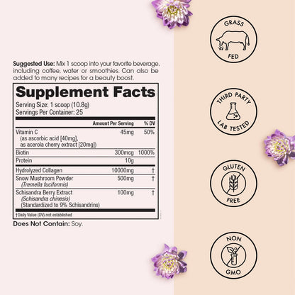 Winged Wellness Glow Up Collagen Powder for Women 25 Servings