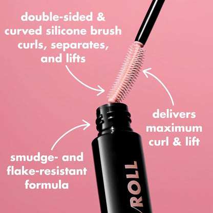 e.l.f. Lash 'N Roll Mascara, Curling Mascara For Visibly Lifted Lashes, Black
