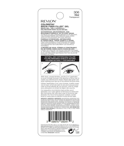 Revlon ColorStay Brow Fiber Filler Brow Gel, 306 Clear, 0.23 fl oz
