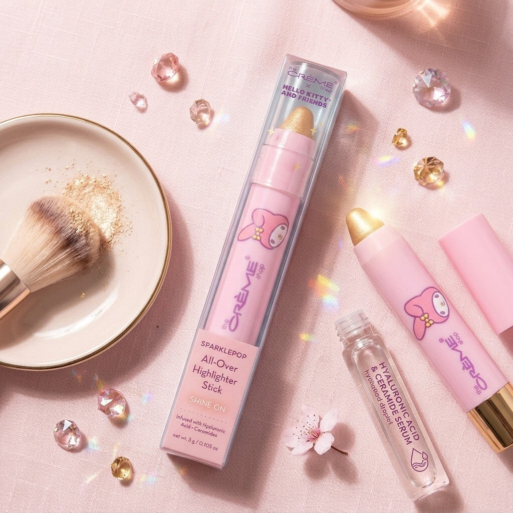 The Creme Shop Hello Kitty My Melody Sparklepop Highlighter Stick Shine On Gold