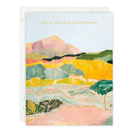 Legacy Publishing Group Made in The USA - Seedlings Congratulations Card with Seed Paper Envelope, 4.25 x 5.5-Inch, Magical Mountains