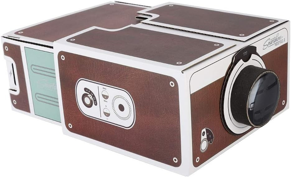 Vintage Smartphone Projector Cinema In A Box Cardboard Retro Brown DIY Theater