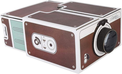 Vintage Smartphone Projector Cinema In A Box Cardboard Retro Brown DIY Theater