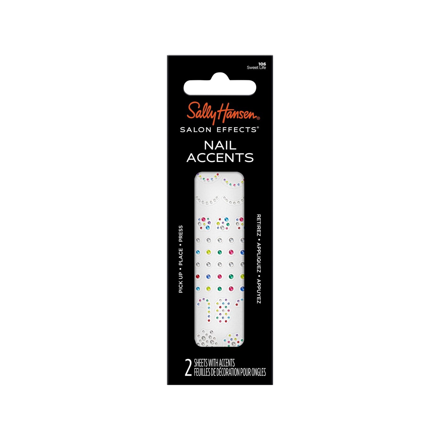 Sally Hansen Salon Effects Nail Accents Sweet Life Nail Art Decals Easy to Use No Commitment Use On Nail Polish or Bare Nails Mix Match