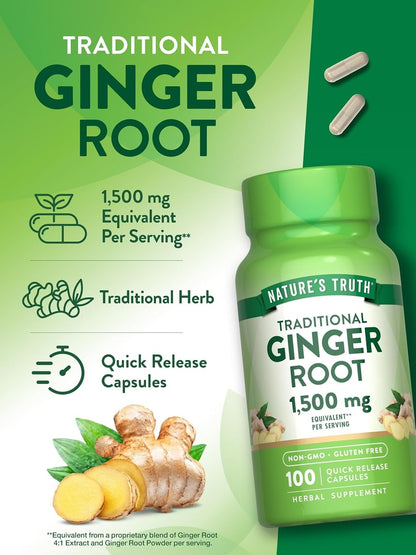 Nature s Truth Ginger Root Capsules 100 Count from Ginger Root Extract
