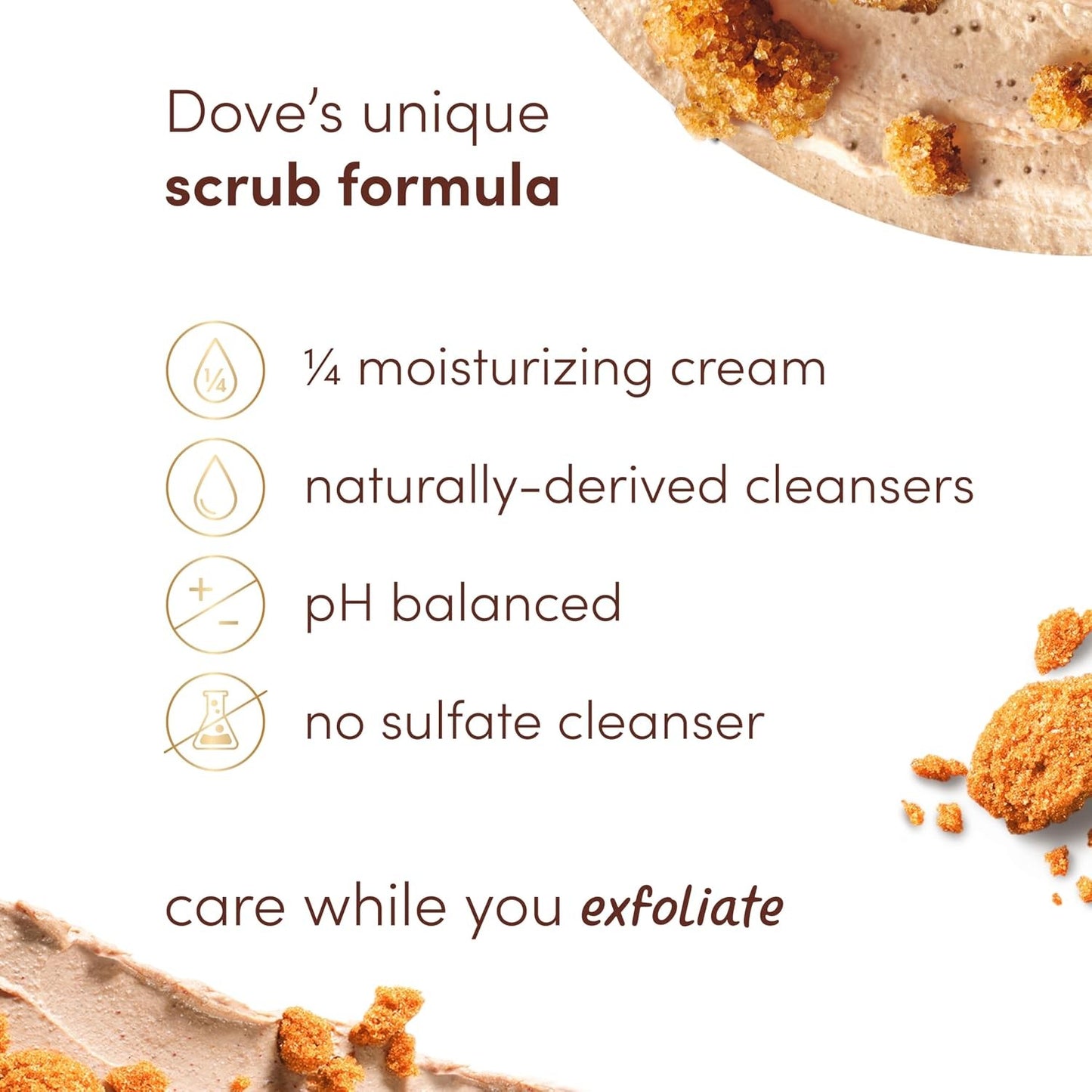 2 Pack Dove Exfoliating Body Polish Brown Sugar & Coconut Butter Scrub 15 oz