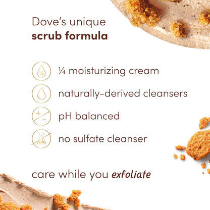 2 Pack Dove Exfoliating Body Polish Brown Sugar & Coconut Butter Scrub 15 oz