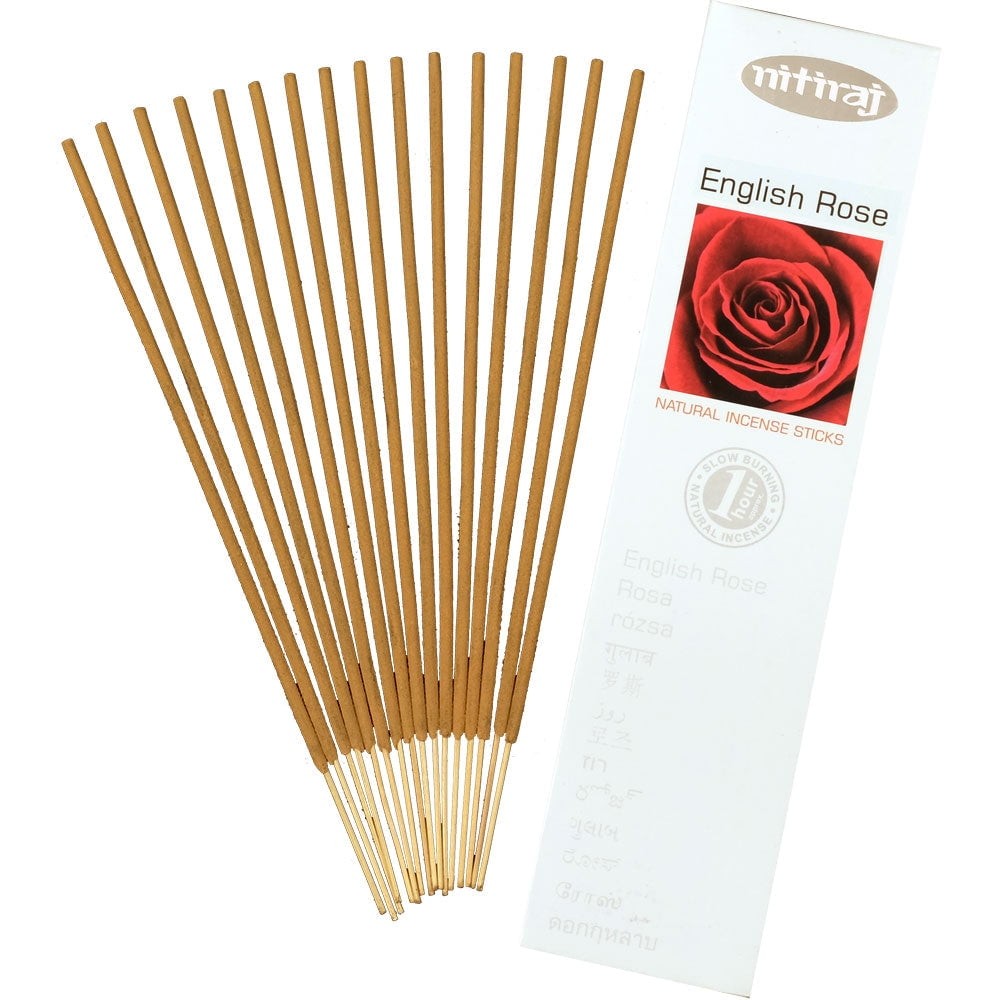 Nitiraj Platinum Natural Incense Sticks Slow Burning 1hr. 2Pack (English Rose)