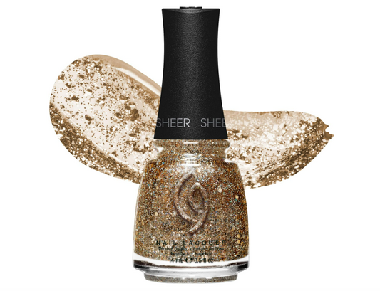 China Glaze CG Nail Lacquer Counting Carats Gold Glitter Nail Polish Quick Dry Chip Resistant for Nails Art Topper Salon DIY Manicure 0 5 fl oz