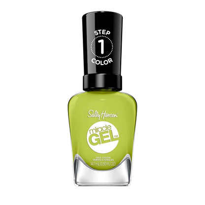 Sally Hansen Miracle Gel Salon Quality Nail Polish Gel Like Formula Two Step System No UV Light Needed Long Lasting Opaque Glossy 764 Cactus Makes Perfect Crème Green Nail Polish