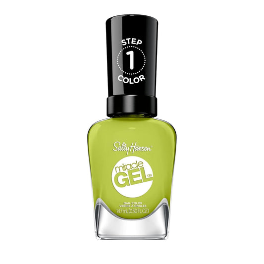 Sally Hansen Miracle Gel Salon Quality Nail Polish Gel Like Formula Two Step System No UV Light Needed Long Lasting Opaque Glossy 764 Cactus Makes Perfect Crème Green Nail Polish