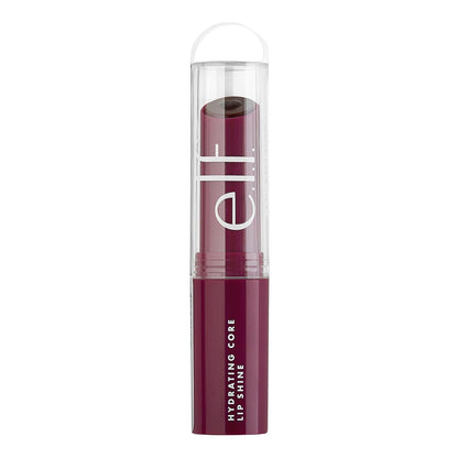 e l f Hydrating Core Lip Shine with Shea Butter Vitamin E Tinted Lip Balm for Smooth Glossy Finish Long Lasting Moisture Ecstatic Deep Berry