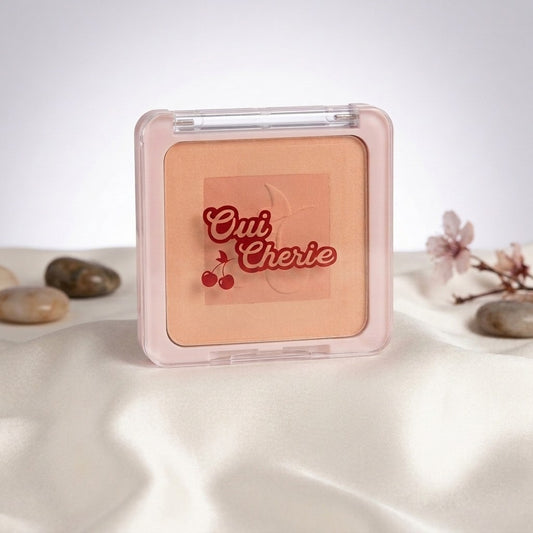 The Beauty Crop Oui Cherie Duo Pressed Mineral Blush Peach Paris 10g 0.35oz New