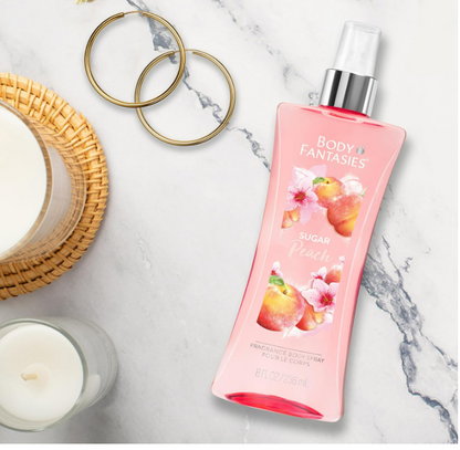 Body Fantasies Signature Fragrance Body Spray, Sugar Peach, 8 fl oz