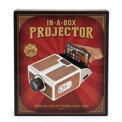 Vintage Smartphone Projector Cinema In A Box Cardboard Retro Brown DIY Theater