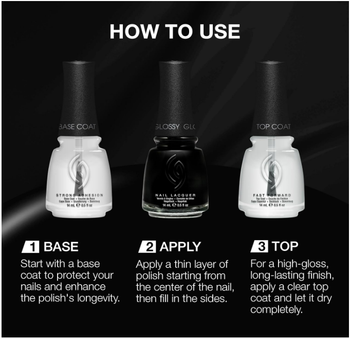 China Glaze CG Nail Lacquer Liquid Leather Jet Black Nail Polish Quick Dry Chip Resistant High Gloss Finish for Salon DIY Manicure 0 5 fl oz