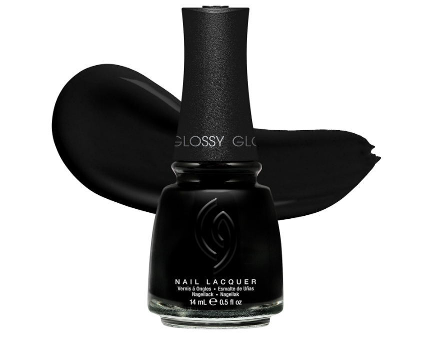 China Glaze CG Nail Lacquer Liquid Leather Jet Black Nail Polish Quick Dry Chip Resistant High Gloss Finish for Salon DIY Manicure 0 5 fl oz
