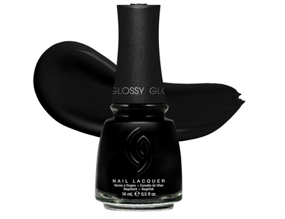 China Glaze CG Nail Lacquer Liquid Leather Jet Black Nail Polish Quick Dry Chip Resistant High Gloss Finish for Salon DIY Manicure 0 5 fl oz