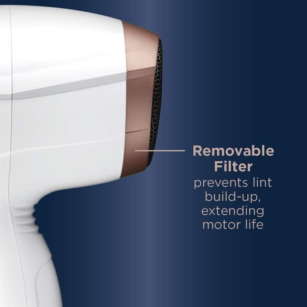 Conair Double Ceramic 1875W Hair Dryer, 3 Heat/ 2 Speed Blow Dryer, White Color