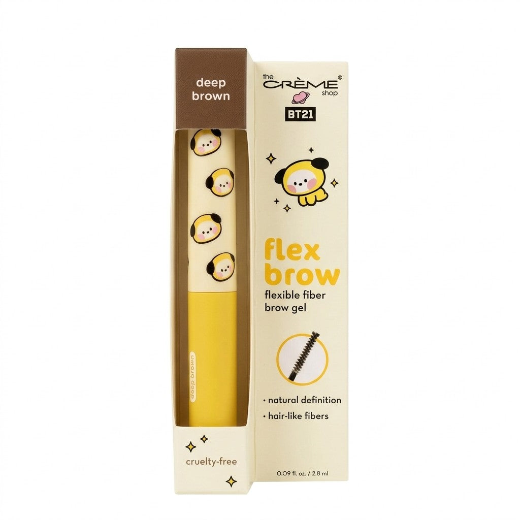 The Creme Shop BT21 Chimmy Flex Brow Flexible Fiber Brow Gel Deep Brown 0.09 oz