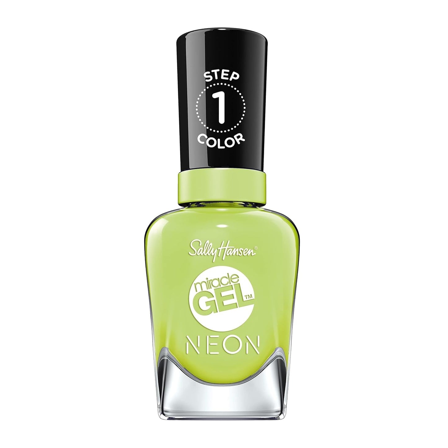 Sally Hansen Miracle Gel Neons Salon Quality Nail Polish Gel Like Formula Two Step System No UV Light Needed Long Lasting Opaque 52 Electri lime Neon Green Nail Polish