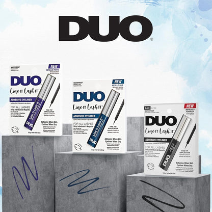2 Pack DUO Line It Lash It 2-in-1 Adhesive Eyeliner Metallic Blue Waterproof