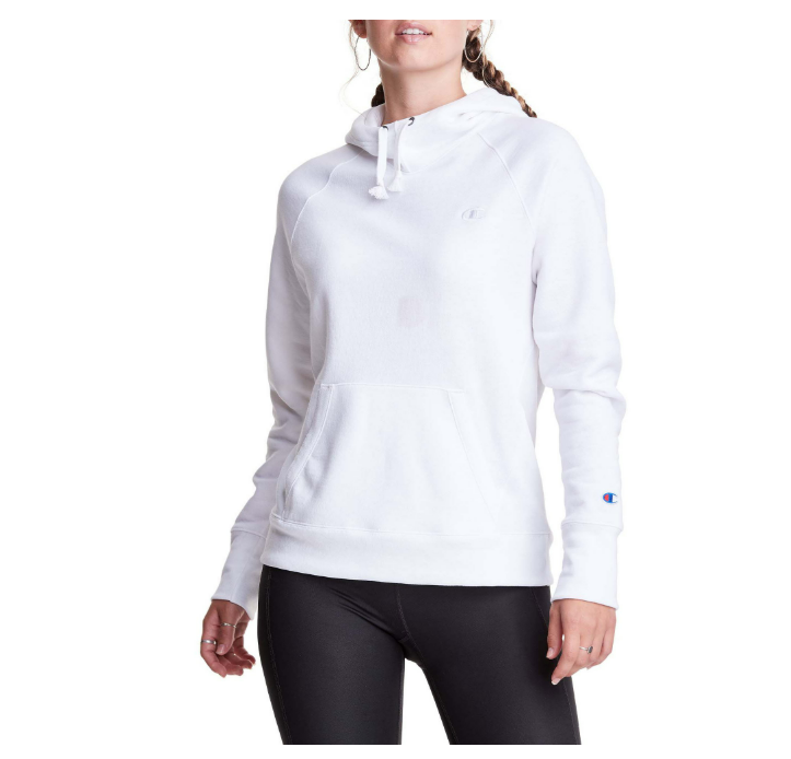 Champion Women's Women's Powerblend Crew, C Logo White XXL