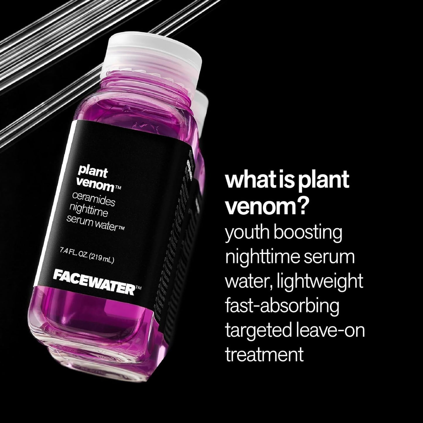 Facewater Plant Venom Ceramides Nighttime Serum Water 7.4 fl oz Skin Treatment