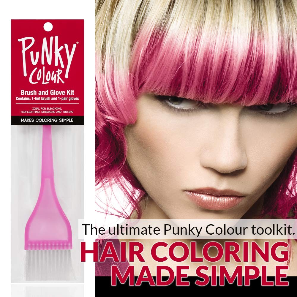 Punky Colour Brush and Glove Kit 3 Pack Hair Dye Tint Brush Bleach Highlight