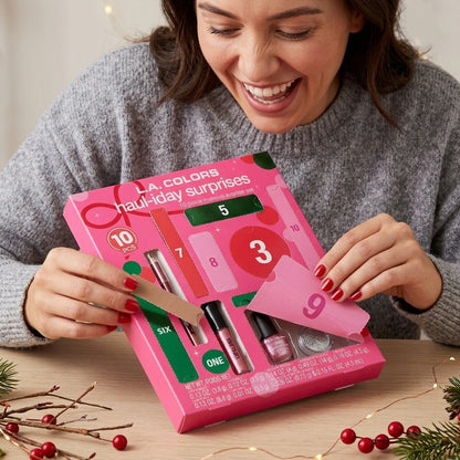 L.A. Colors 10 Piece Haul-iday Surprises Makeup Gift Set Holiday Advent Calendar
