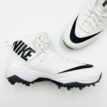 Nike Force Savage Pro Mid White Black Men's Football Cleats Size 16 923306-101